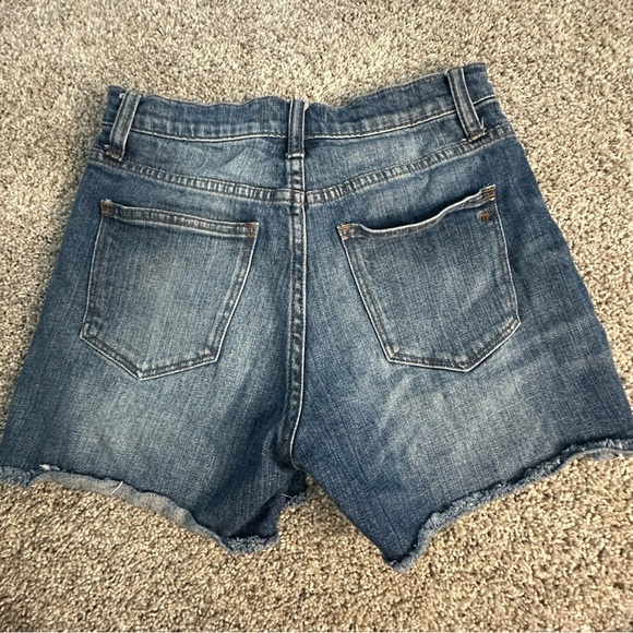 🎆 Madewell High-Rise Denim Shorts Blue Cut Off shorts 27 4 Stretch Raw hem Jean - Picture 7 of 12